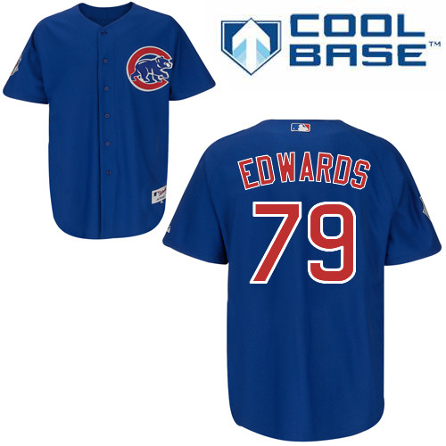 C-J Edwards #79 Youth Baseball Jersey-Chicago Cubs Authentic Alternate Blue Cool Base MLB Jersey